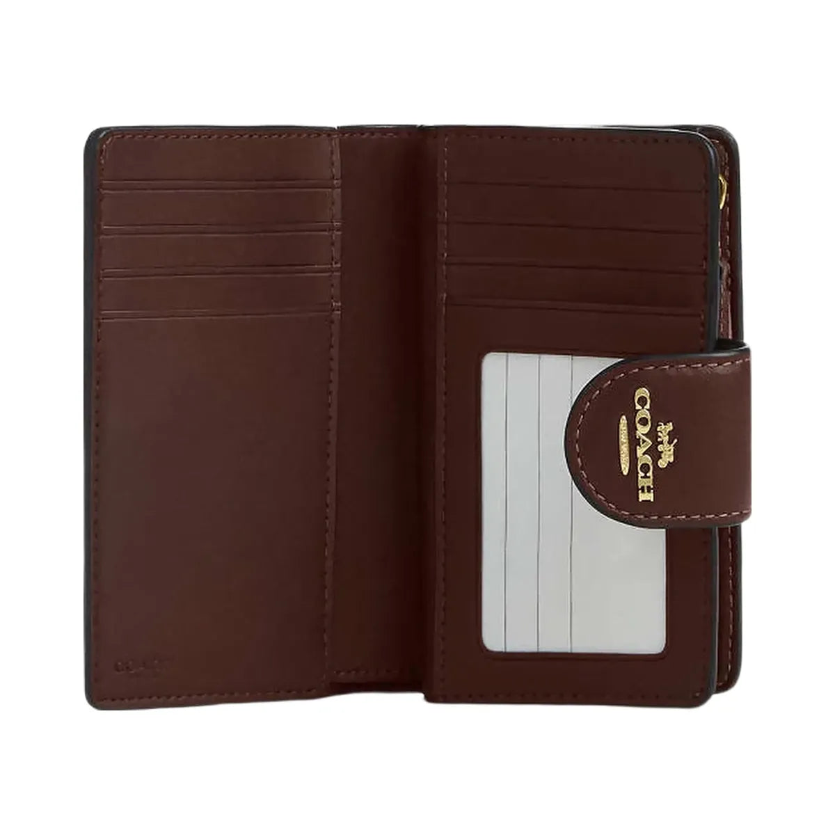 Coach Medium Corner Zip Wallet Calf Leather-Gold-Maple