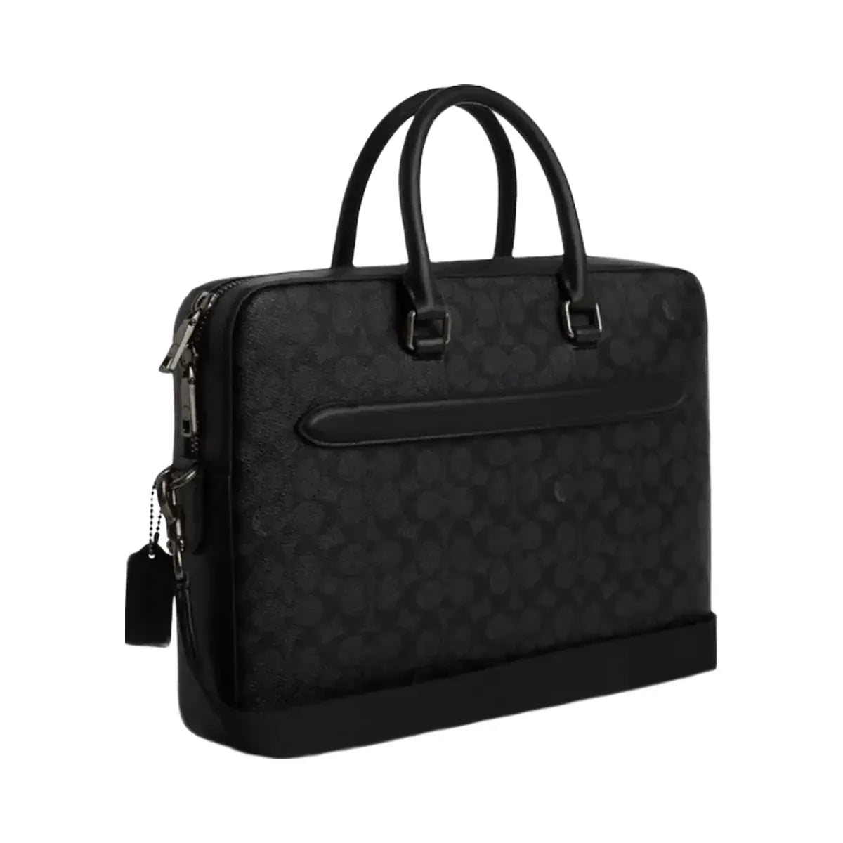 Coach Ethan Slim Brief In Signature Canvas in Gunmetal Charcoal Black