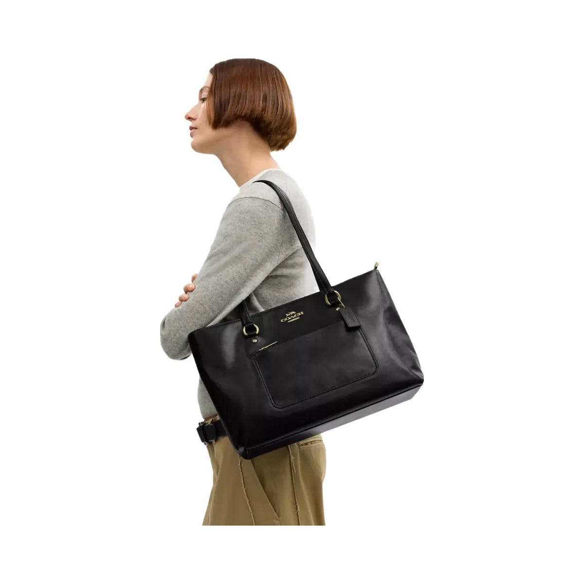 Coach Station Tote Bag in Gold Black