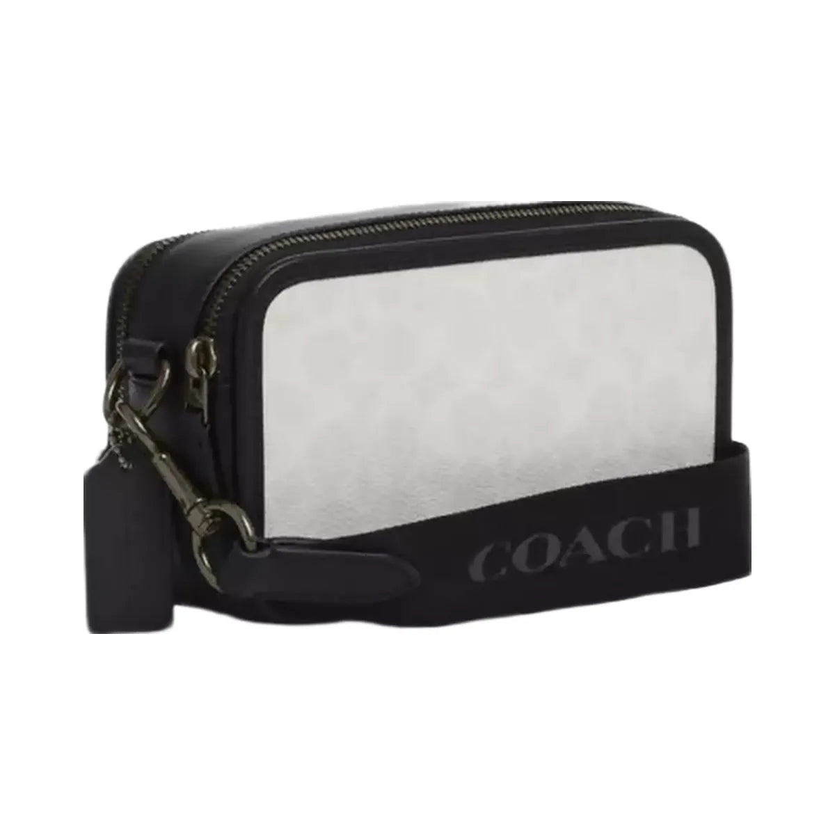 Coach Wyatt Crossbody Bag In Signature Canvas in Gunmetal Chalk Black