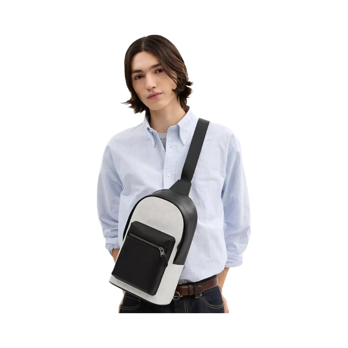 Coach West Pack In Signature Canvas in Gunmetal Chalk Black