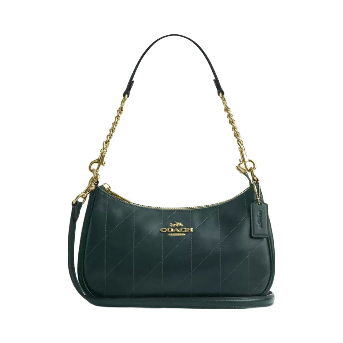 Coach Teri Shoulder Bag With Quilting in Gold Dark Teal
