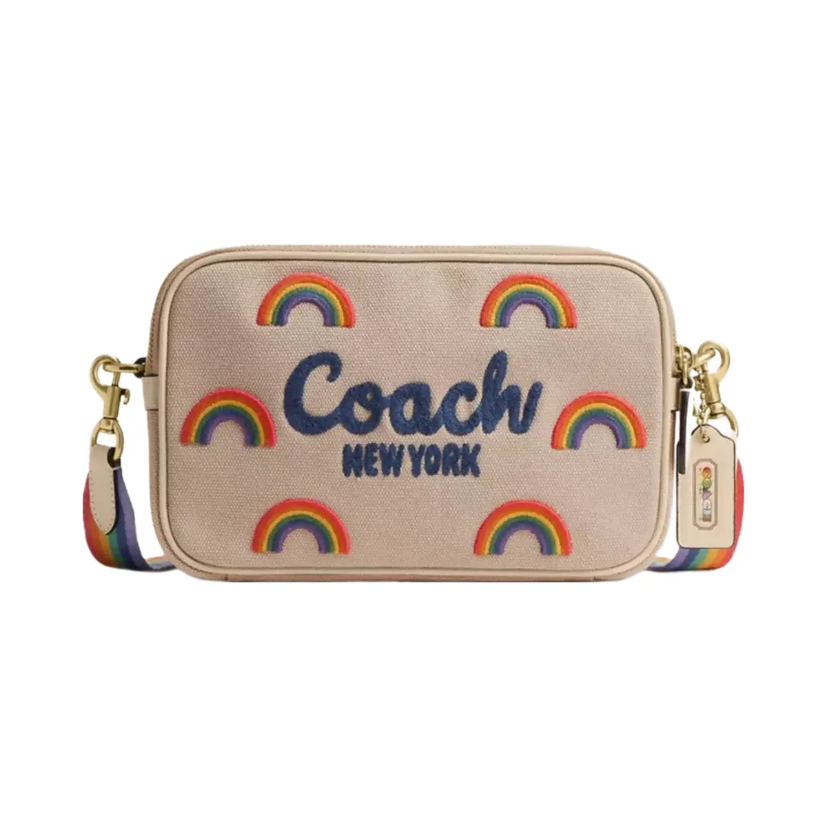 Coach Theo Camera Bag With Rainbow in Ivory Multi
