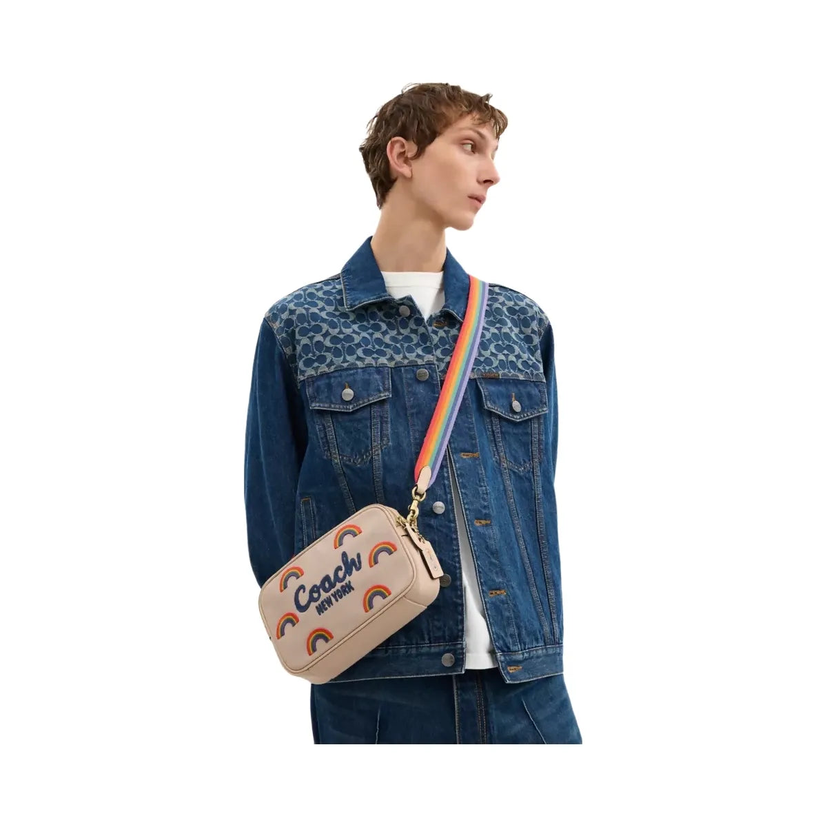 Coach Theo Camera Bag With Rainbow in Ivory Multi