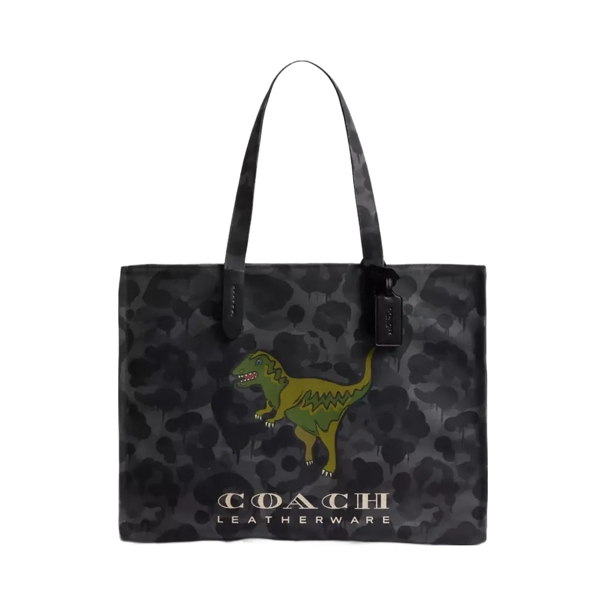 Coach Tote With Camo Print And Rexy in Charcoal Multi