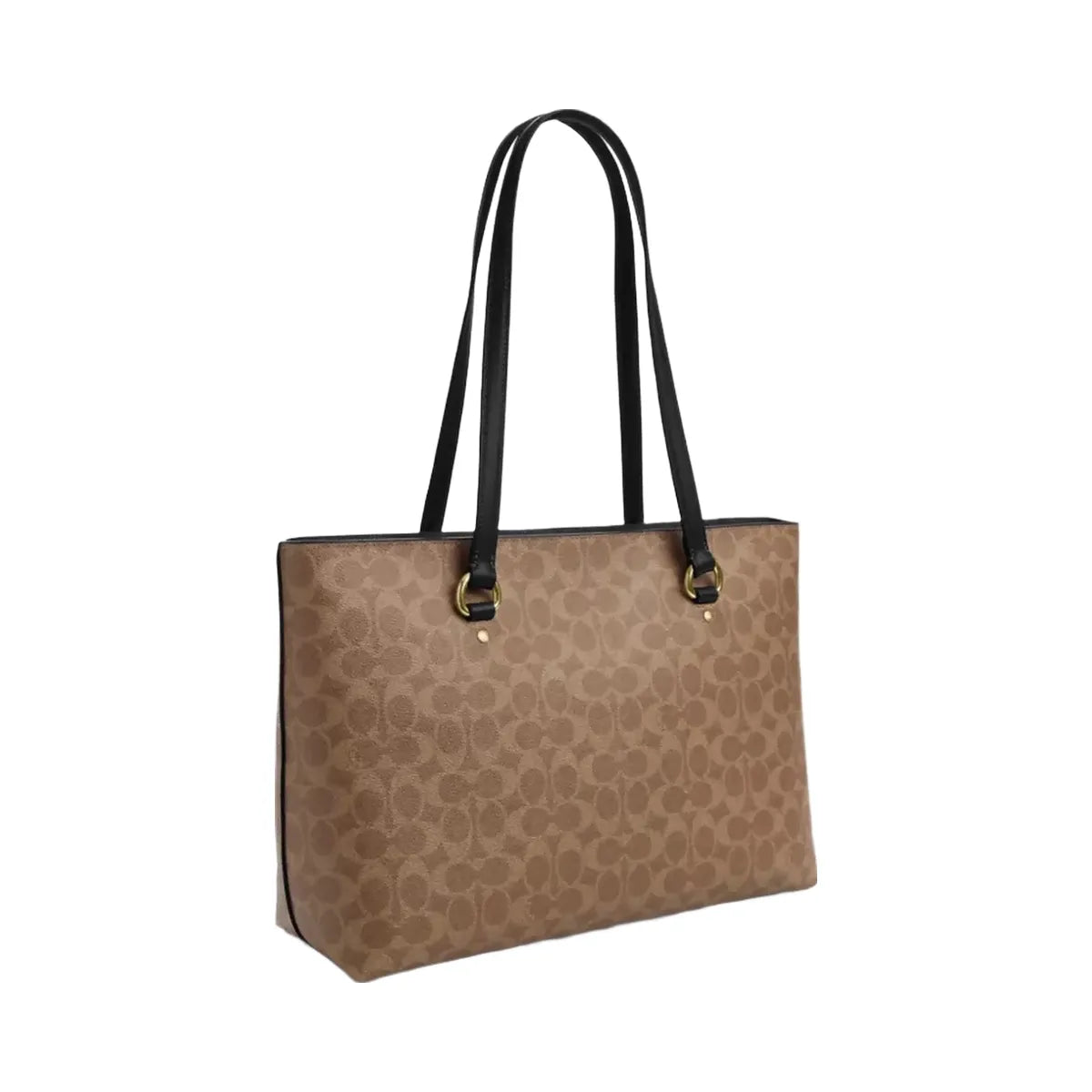Coach Station Tote Bag In Signature Canvas in Gold Tan Black