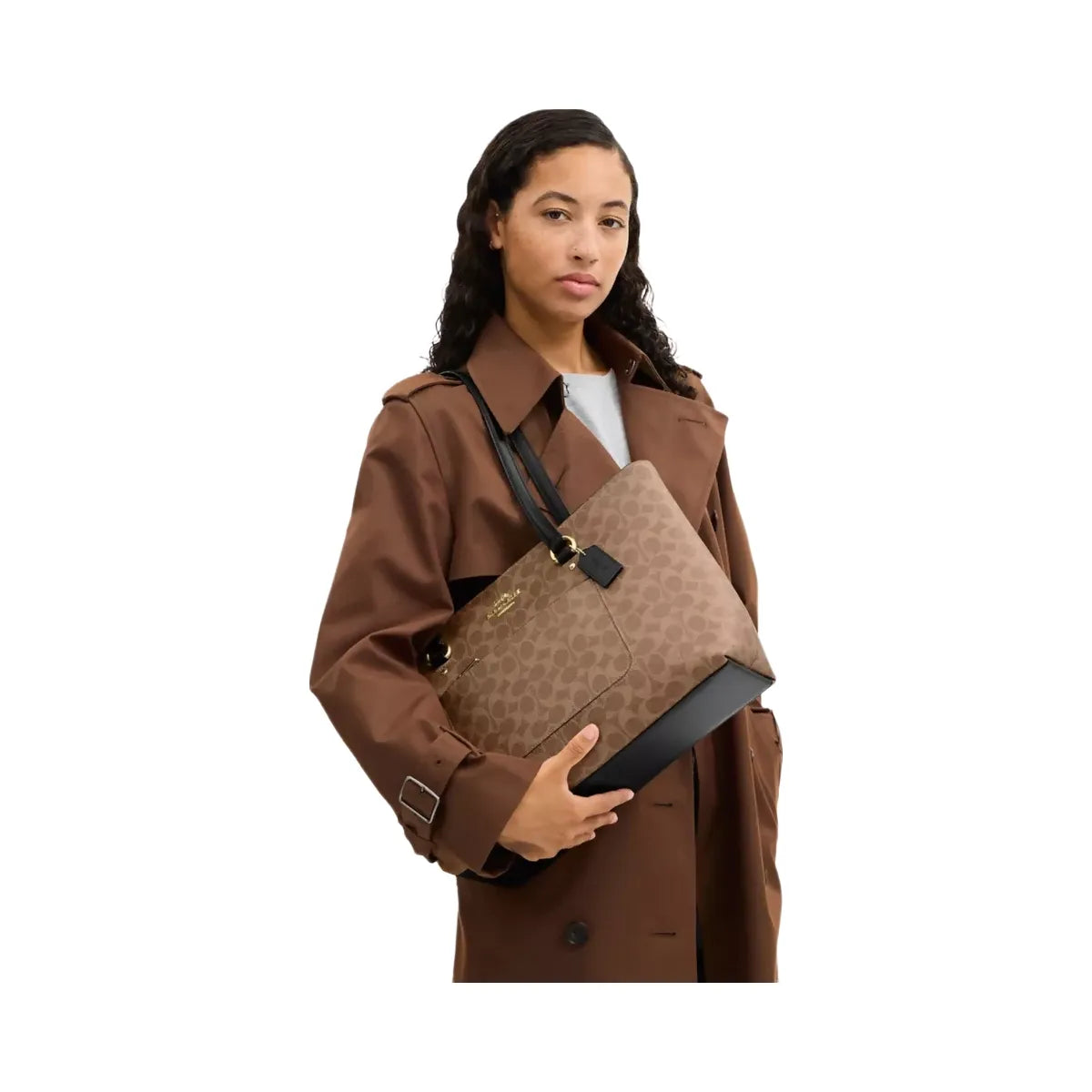 Coach Station Tote Bag In Signature Canvas in Gold Tan Black