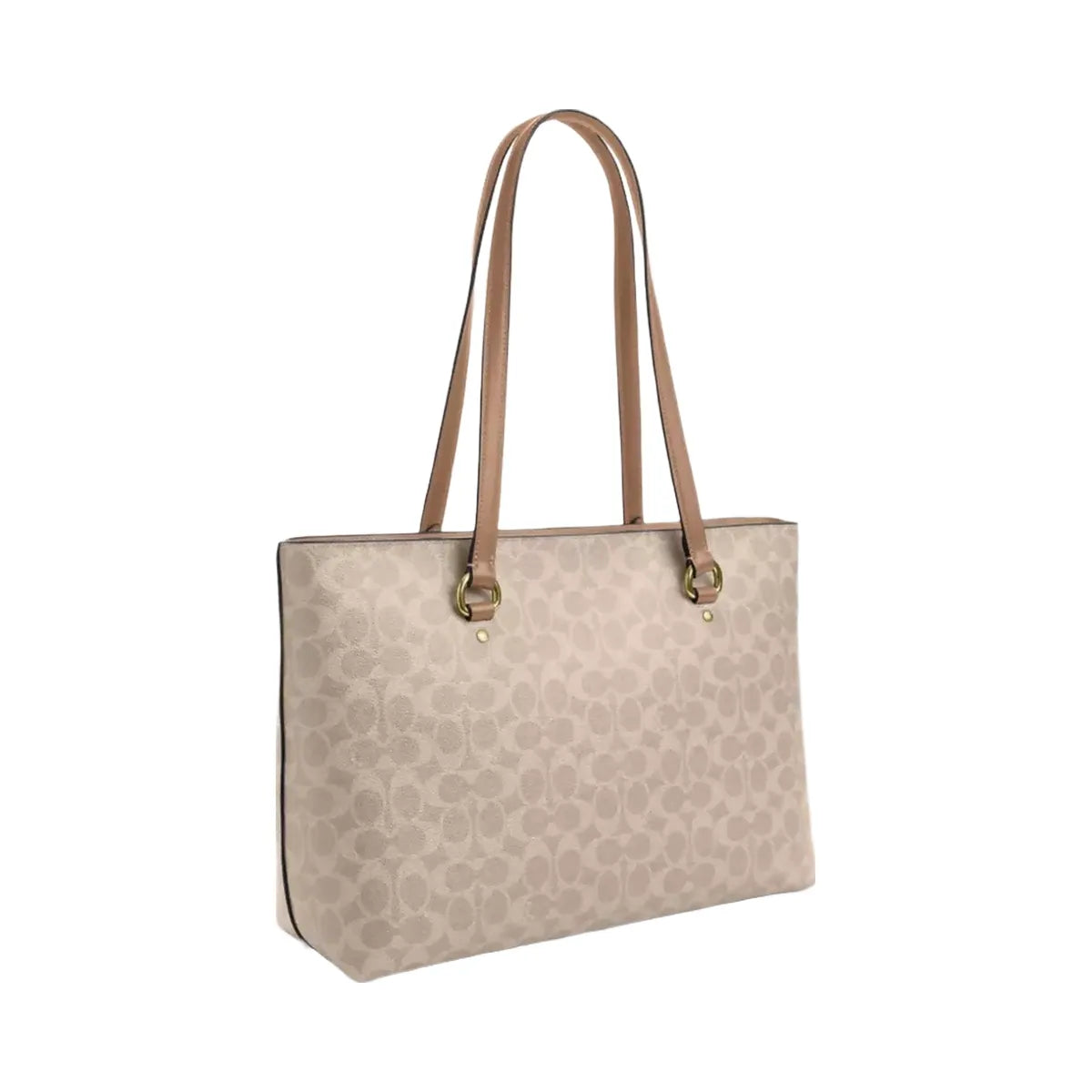 Coach Station Tote Bag In Signature Canvas in Silver Sand Taupe