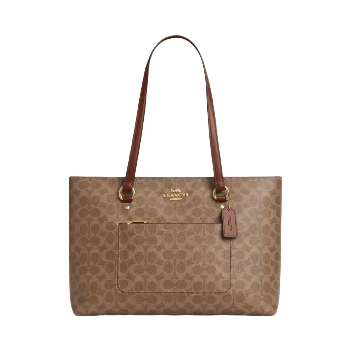 Coach Station Tote Bag In Signature Canvas in Gold Tan Brown