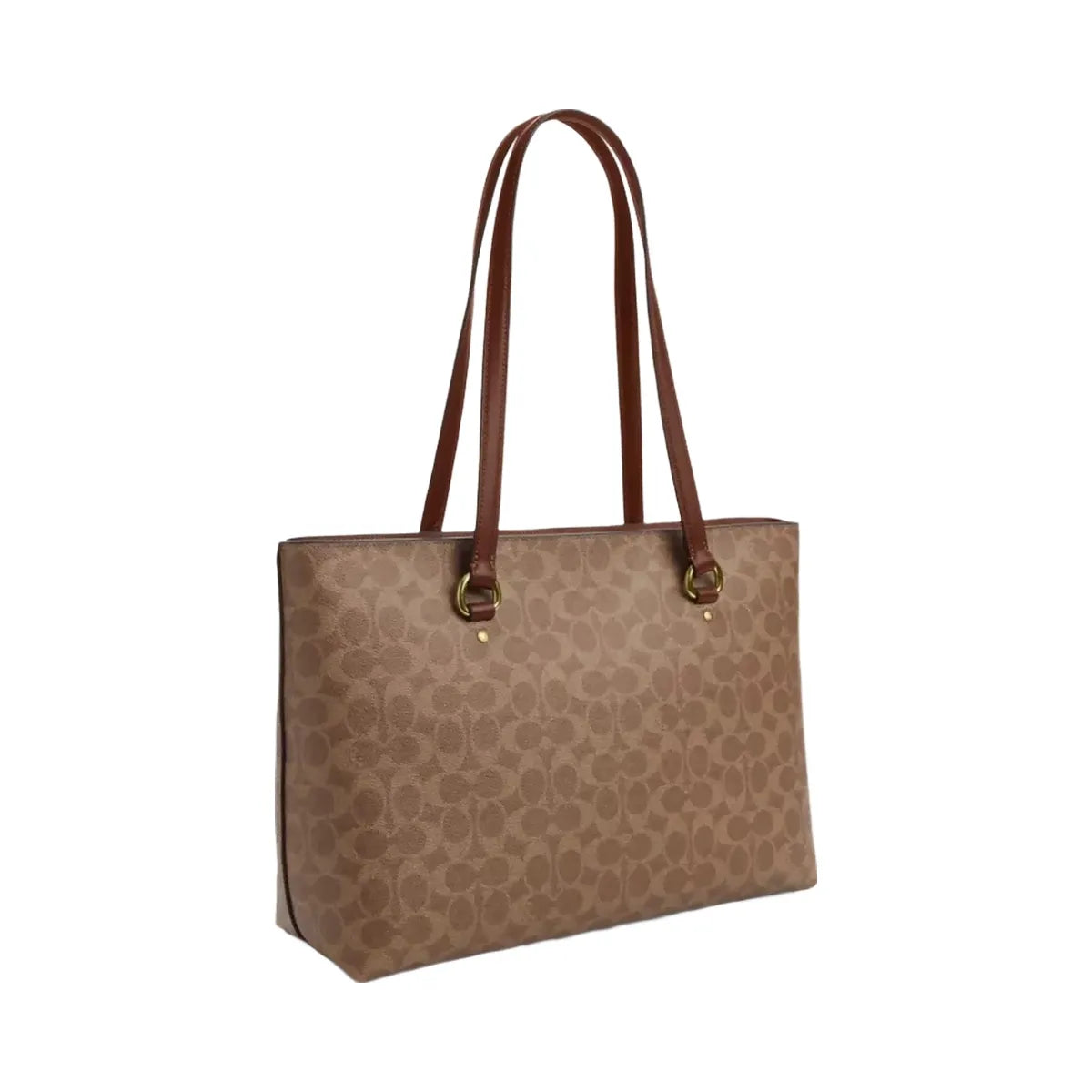 Coach Station Tote Bag In Signature Canvas in Gold Tan Brown