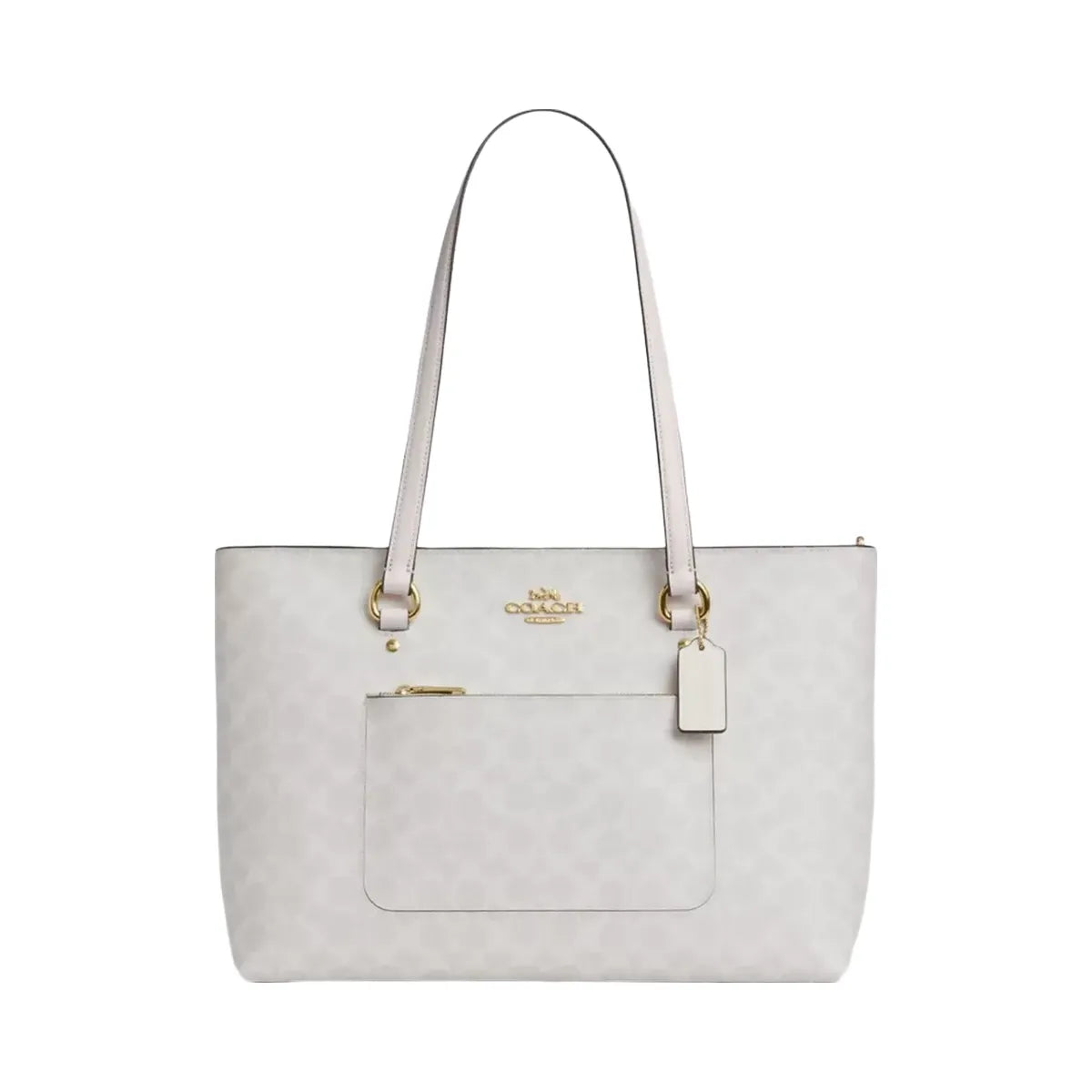 Coach Station Tote Bag In Signature Canvas in Gold White Chalk
