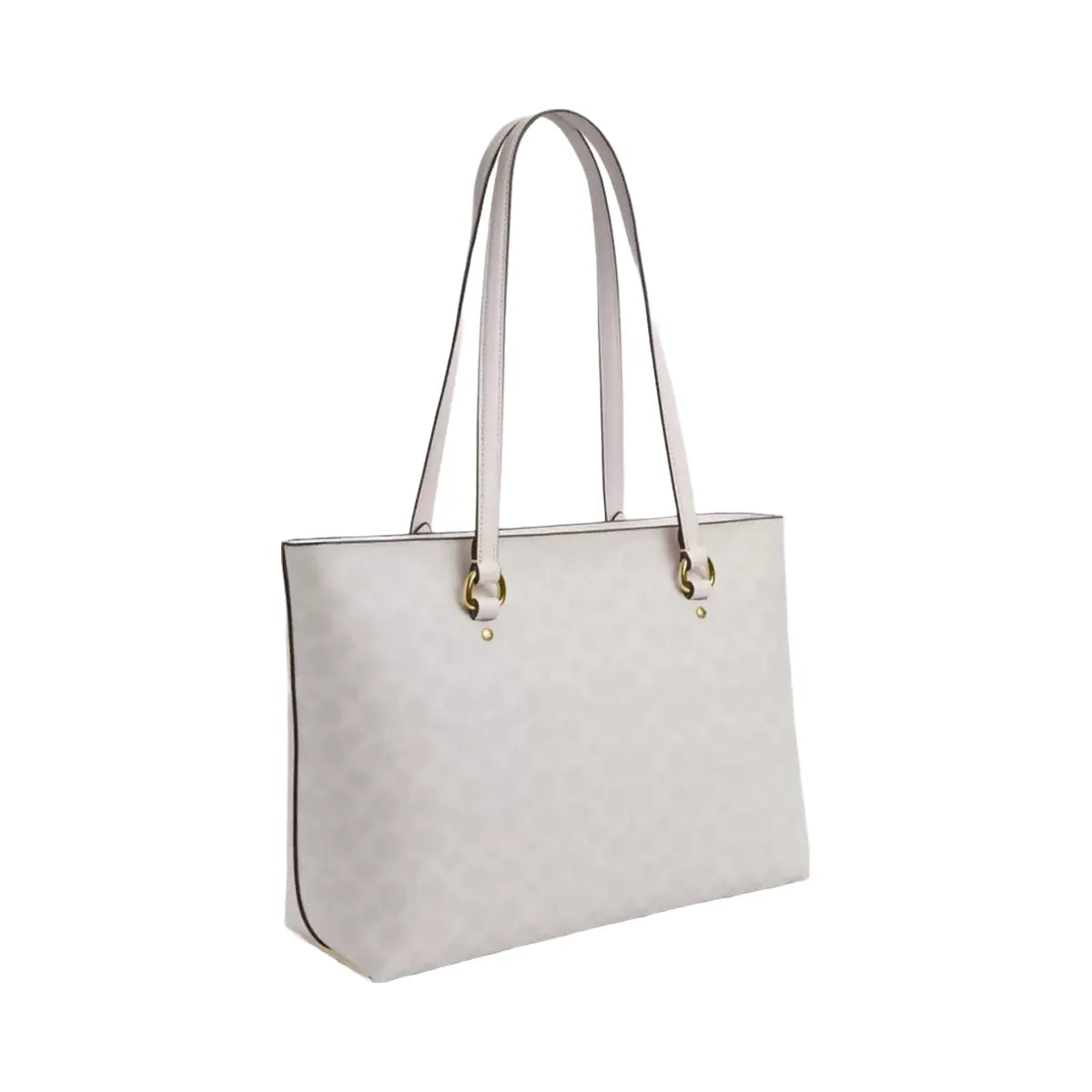 Coach Station Tote Bag In Signature Canvas in Gold White Chalk