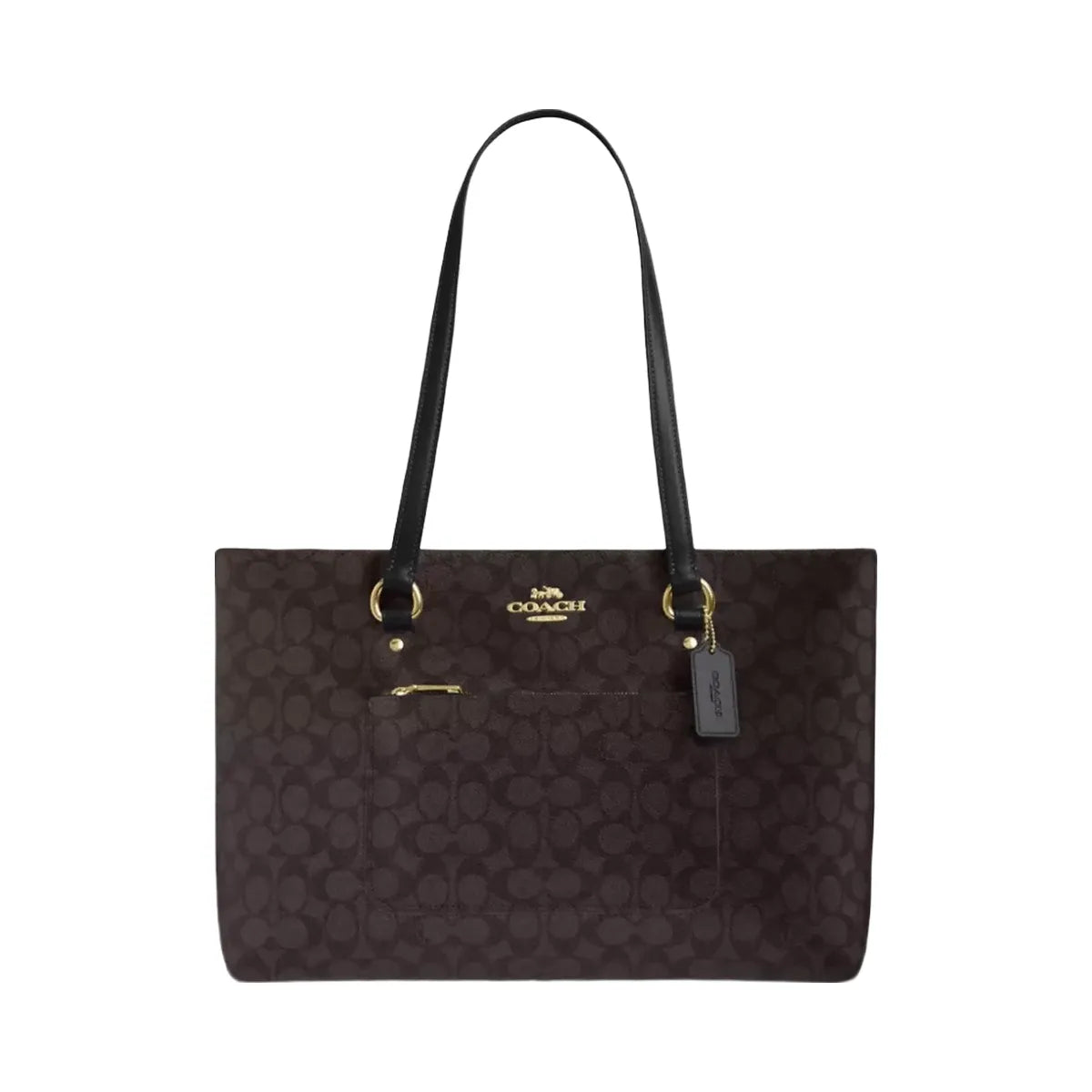 Coach Station Tote Bag In Signature Canvas in Gold Walnut Black