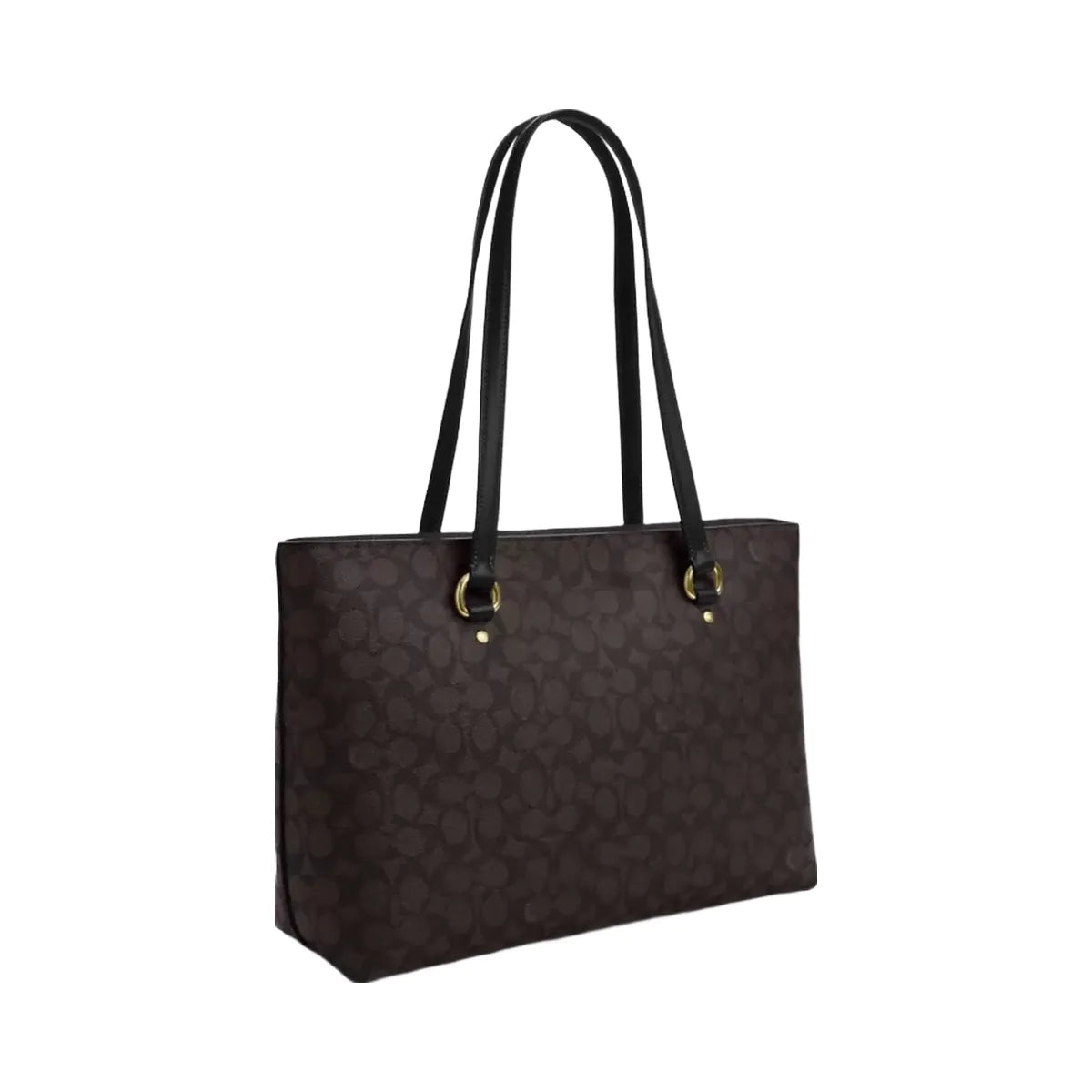Coach Station Tote Bag In Signature Canvas in Gold Walnut Black