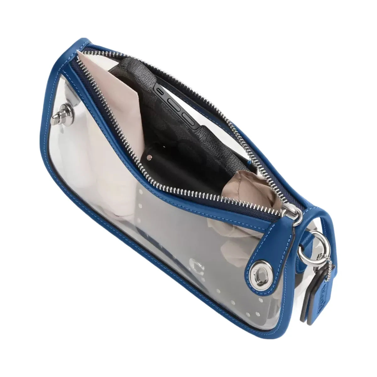 Coach Stadium Swinger Bag in Silver True Blue