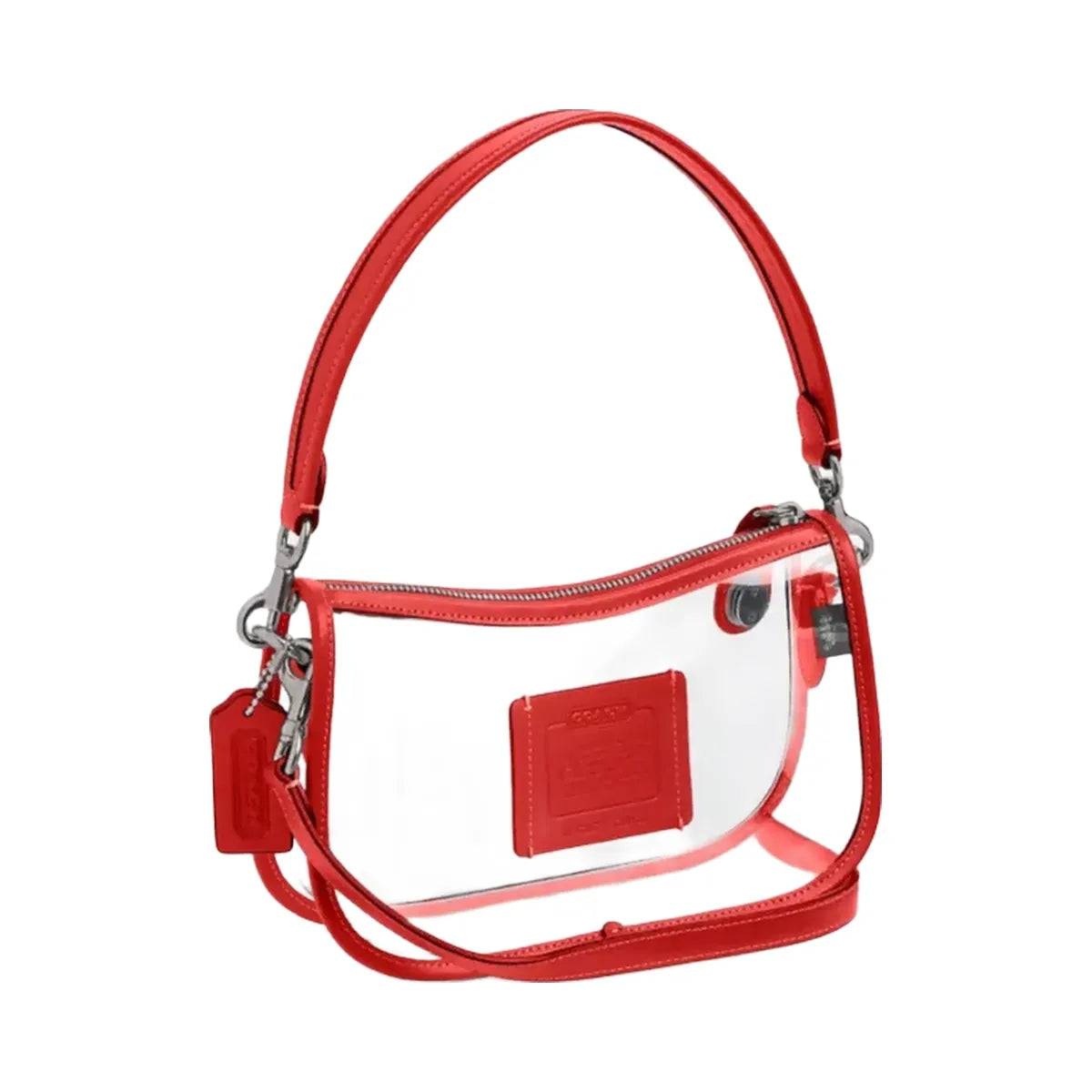 Coach Stadium Swinger Bag in Silver Sport Red