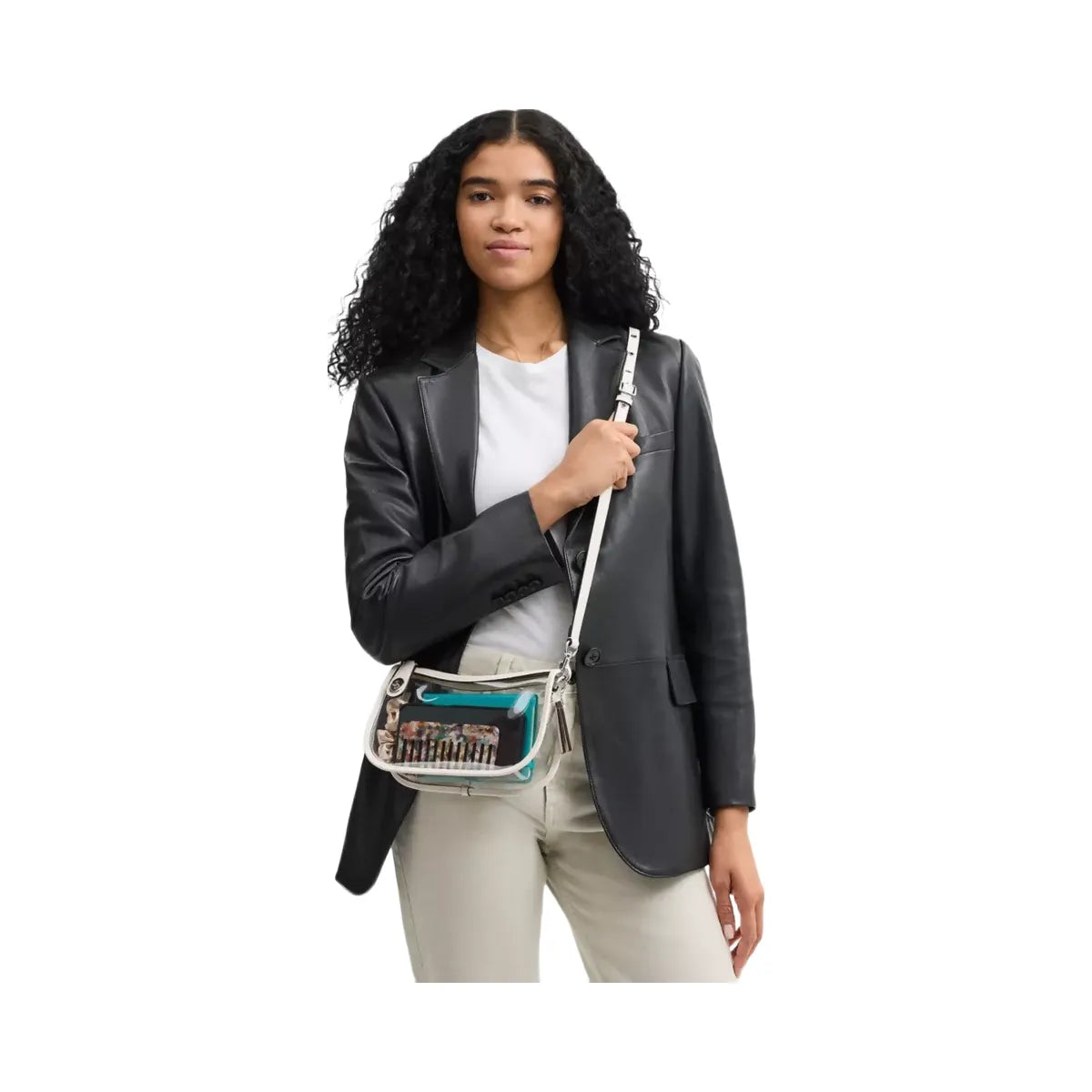 Coach Stadium Swinger Bag in Silver Chalk