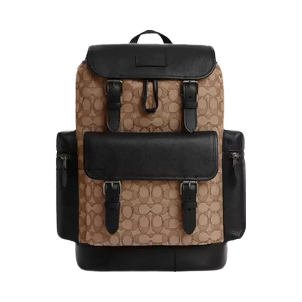 Coach Sprint Backpack In Signature Jacquard in Gunmetal Tan Black