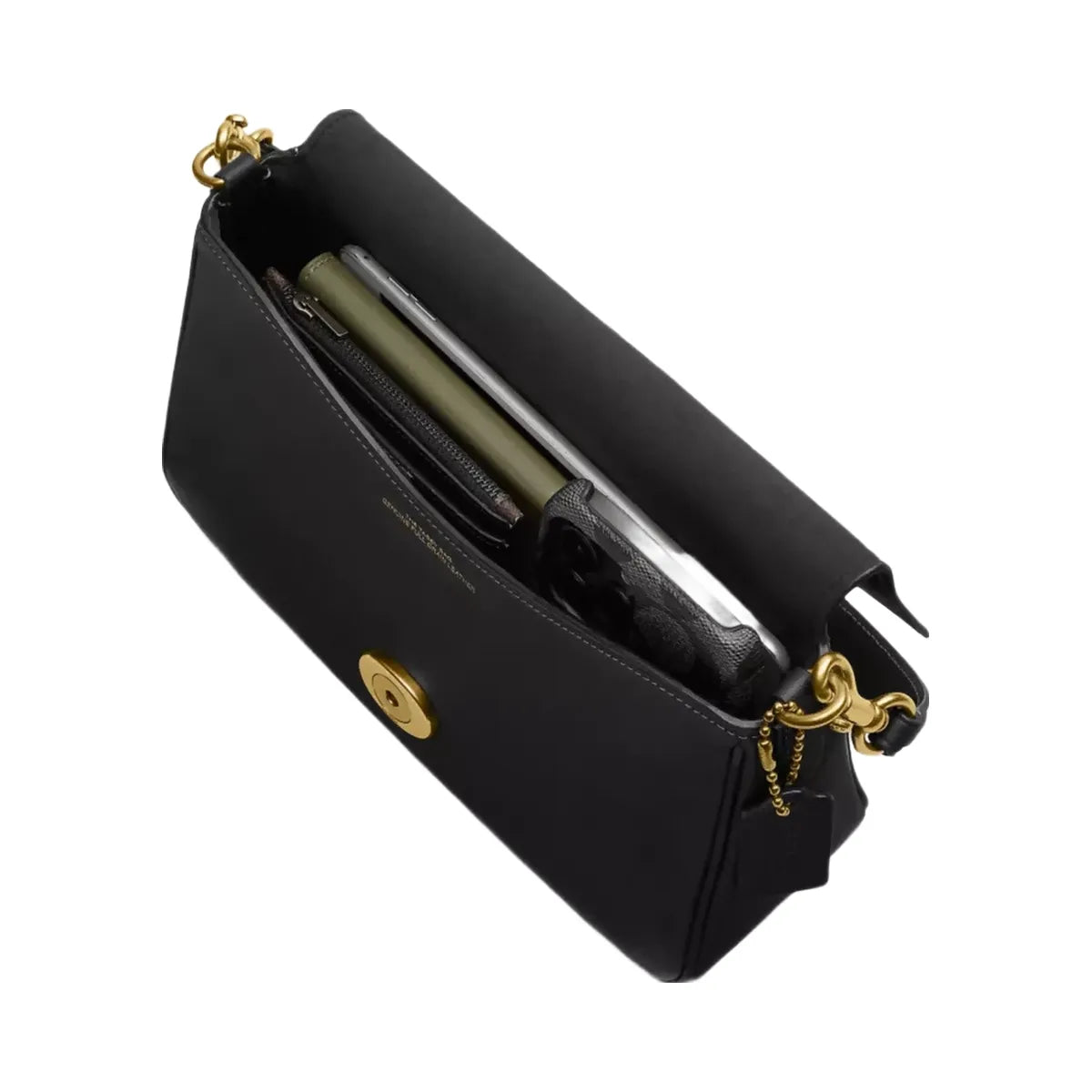 Coach Soft Tabby Shoulder Bag in Brass Black
