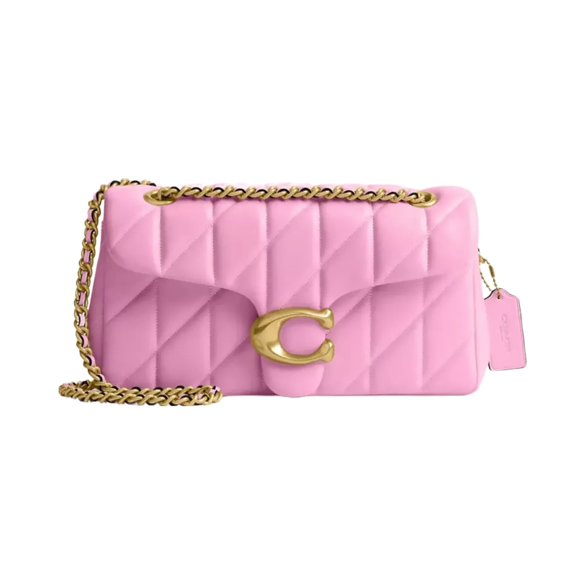 Coach Tabby Shoulder Bag 26 With Pillow Quilting in Brass Flower Pink