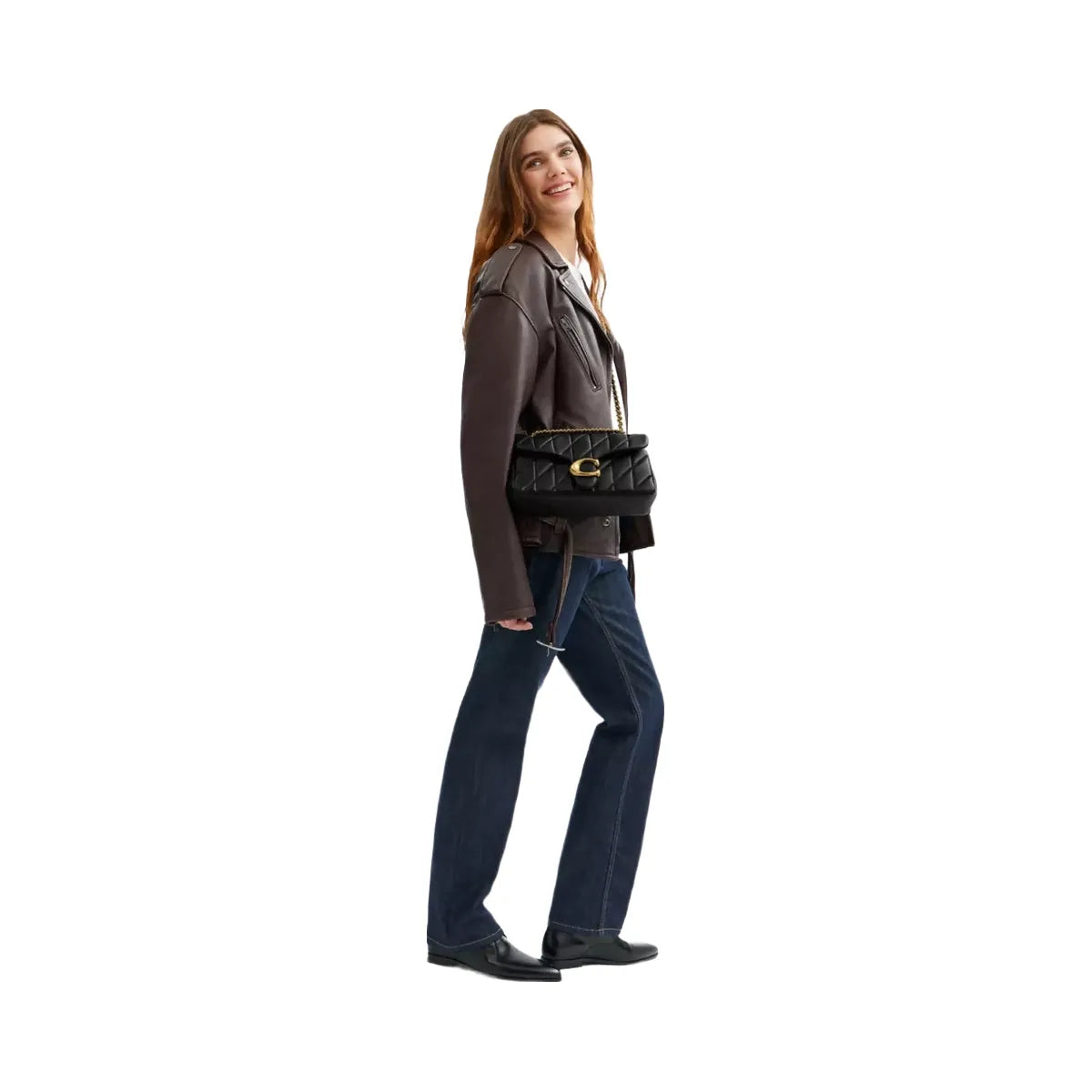 Coach Tabby Shoulder Bag 26 With Pillow Quilting in Brass Black