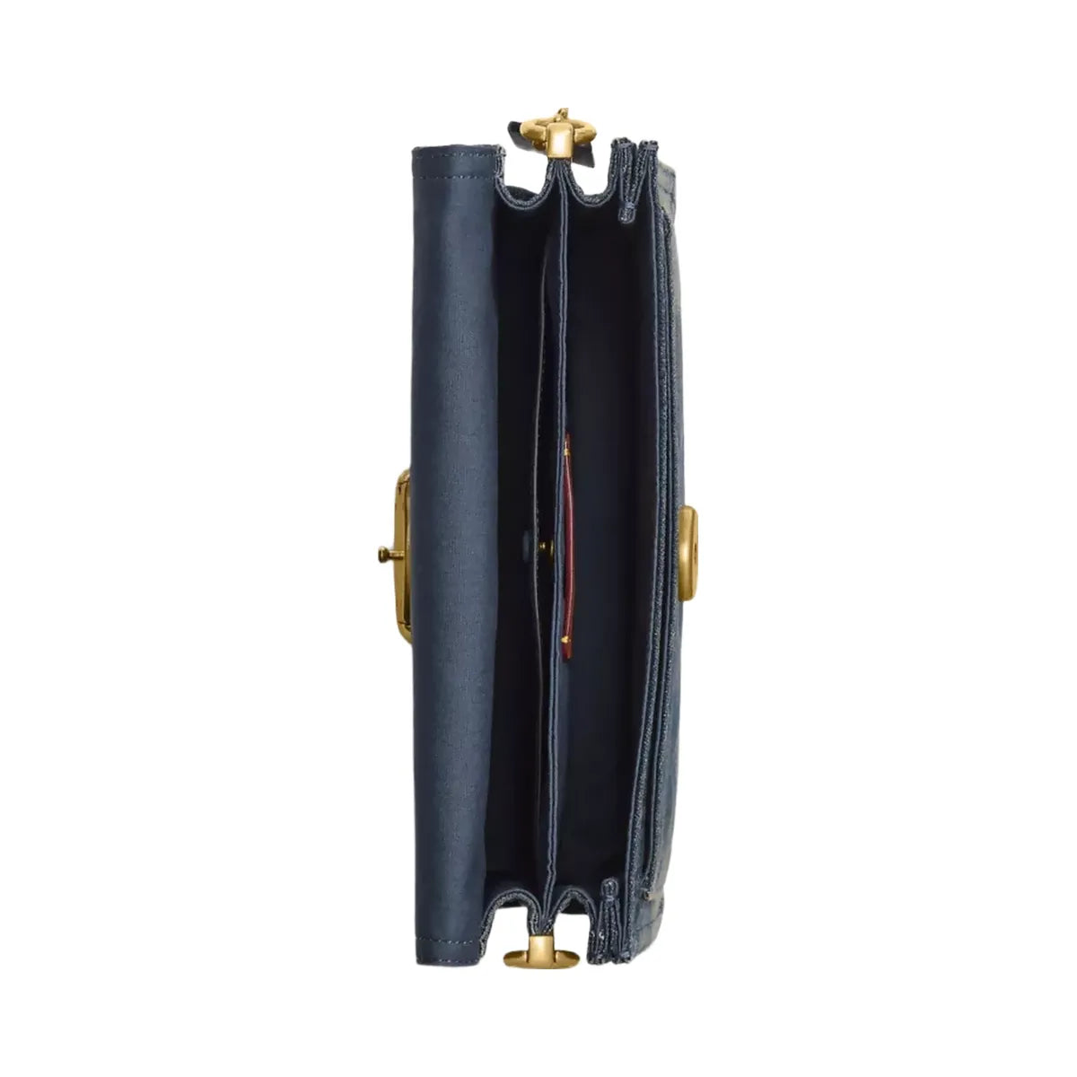 Coach Tabby Shoulder Bag 26 In Regenerative Cotton Denim in Brass Dark Indigo