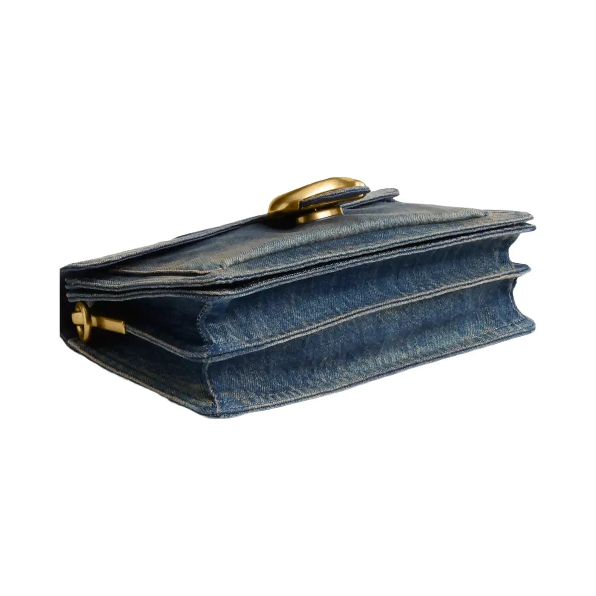 Coach Tabby Shoulder Bag 26 In Regenerative Cotton Denim in Brass Dark Indigo