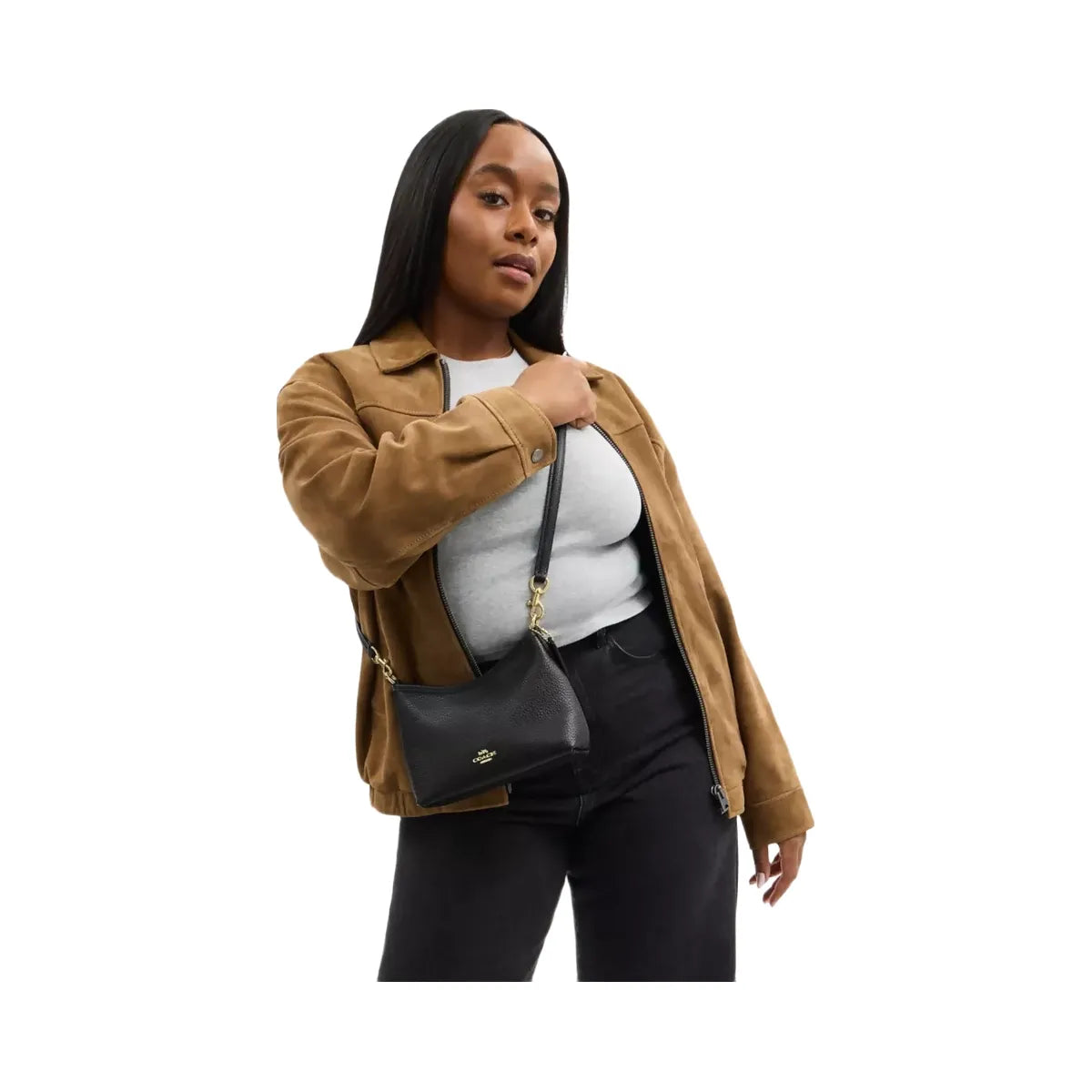 Coach Laurel Small Shoulder Bag in Gold Black