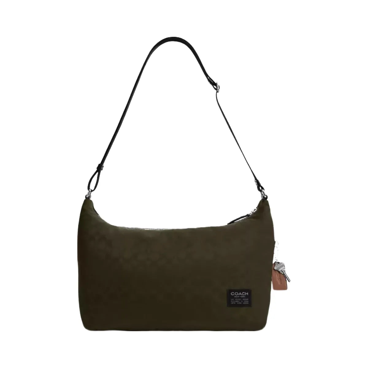 Coach Leo Crossbody In Signature Nylon in Dark Moss