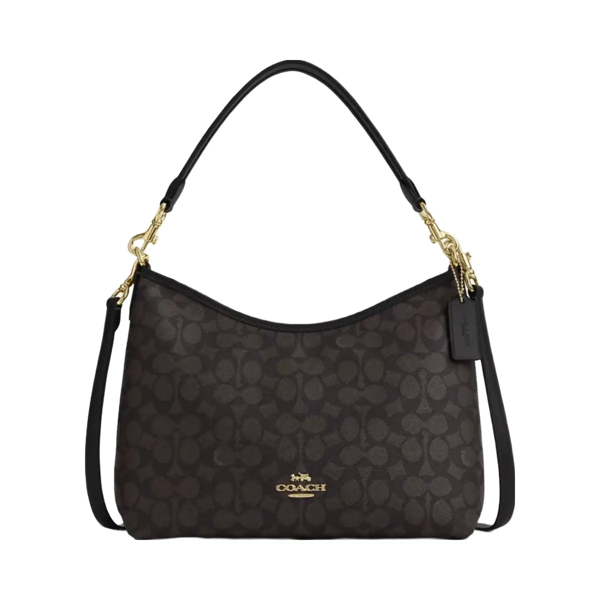 Coach Laurel Shoulder Bag In Signature Canvas in Gold Walnut Black