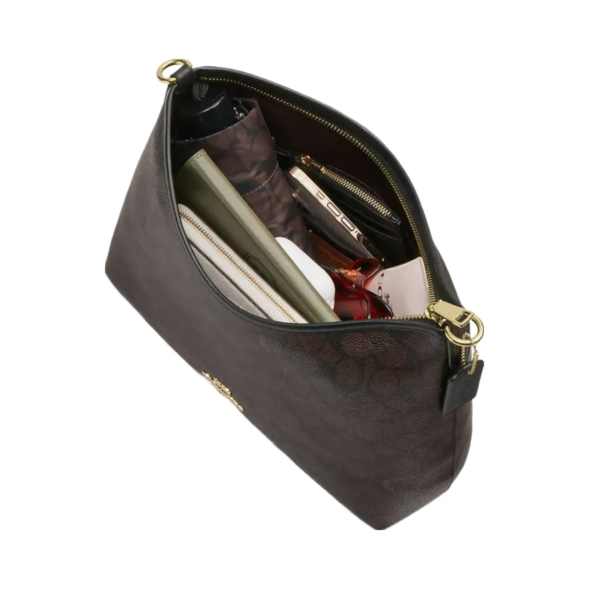 Coach Laurel Shoulder Bag In Signature Canvas in Gold Walnut Black