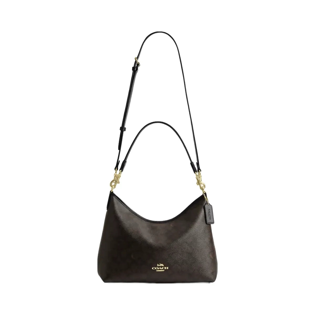 Coach Laurel Shoulder Bag In Signature Canvas in Gold Walnut Black