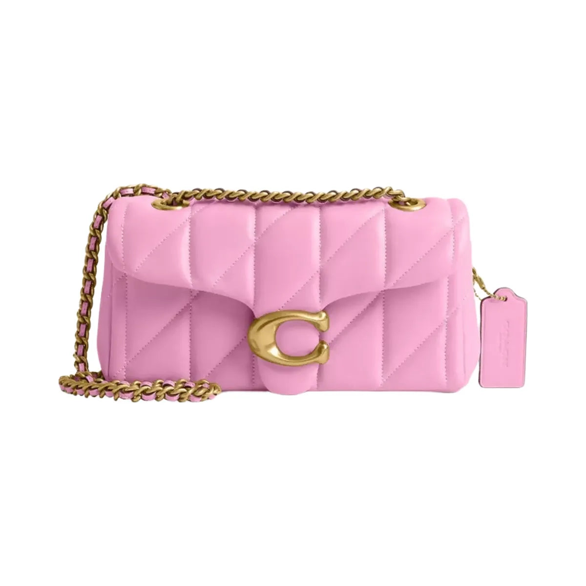 Coach Tabby Shoulder Bag 20 With Pillow Quilting in Brass Flower Pink