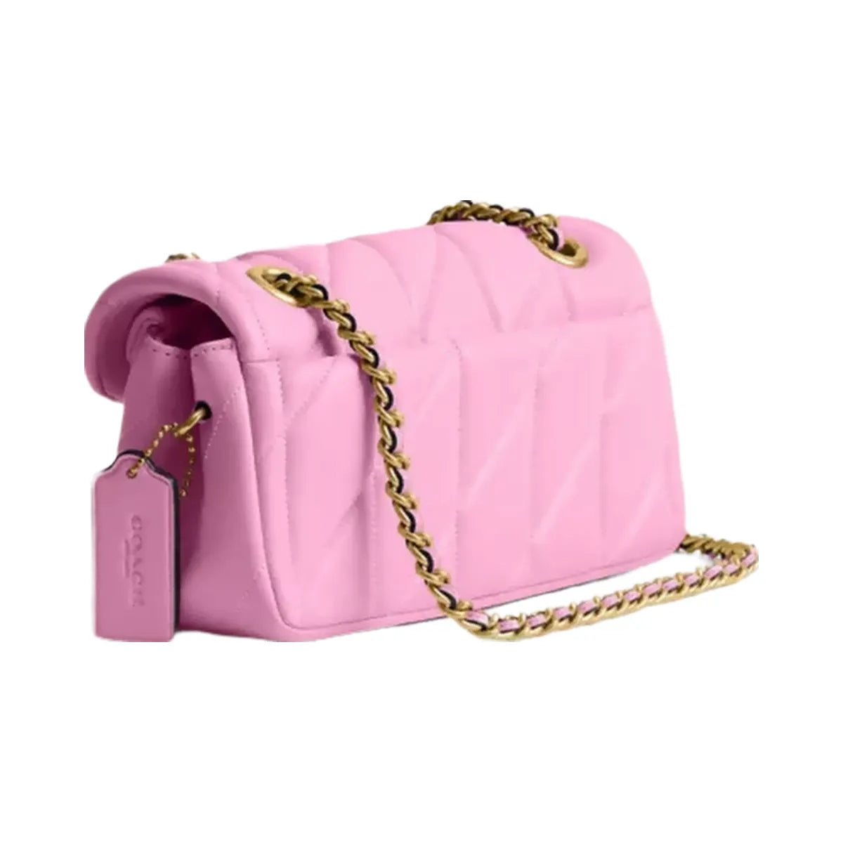 Coach Tabby Shoulder Bag 20 With Pillow Quilting in Brass Flower Pink
