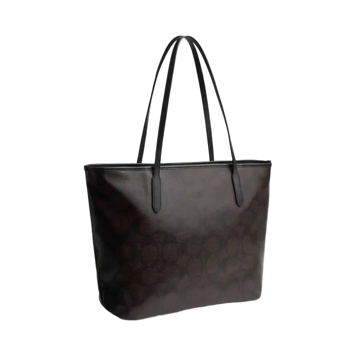Coach Large City Tote Bag In Maxi Signature Canvas in Gold Walnut Black