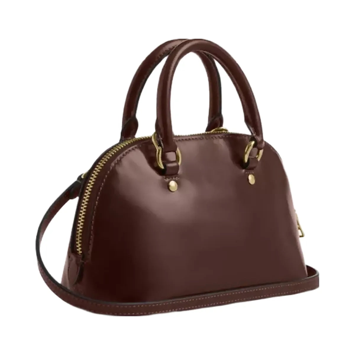Coach Lara Mini Satchel Bag in Gold Maple