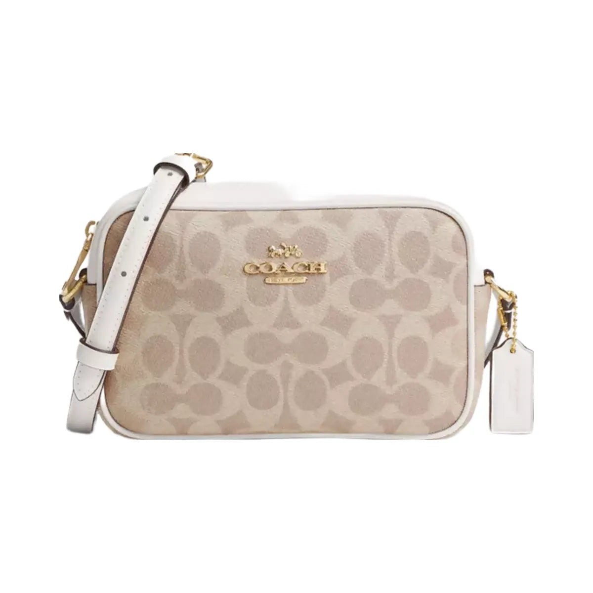 Coach Mini Jamie Camera Bag In Signature Canvas in Gold Sand Chalk