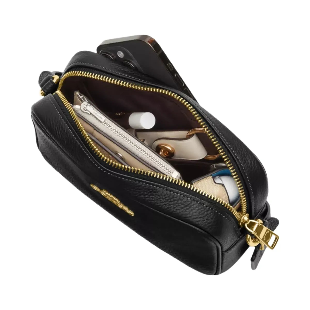 Coach Mini Jamie Camera Bag In Signature Canvas in Gold Sand Chalk