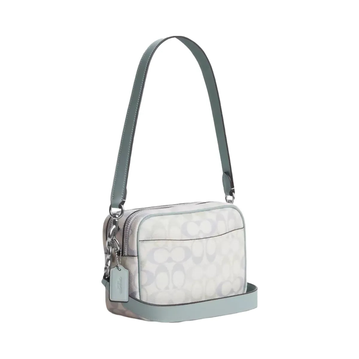 Coach Mini Carey Crossbody Bag In Signature Canvas in Silver