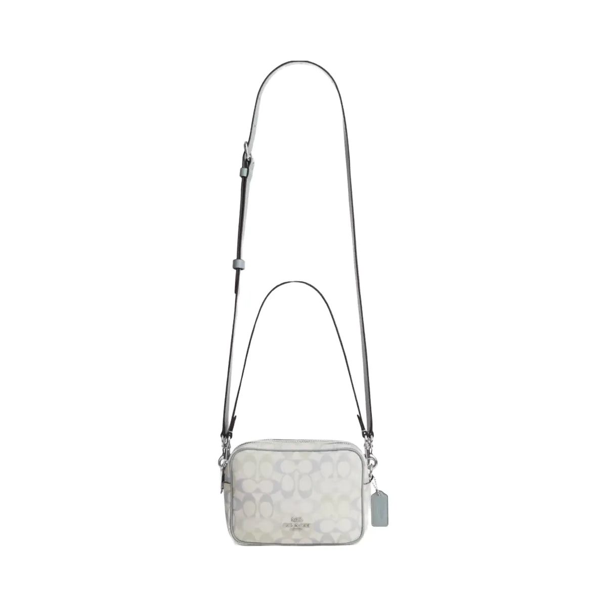 Coach Mini Carey Crossbody Bag In Signature Canvas in Silver