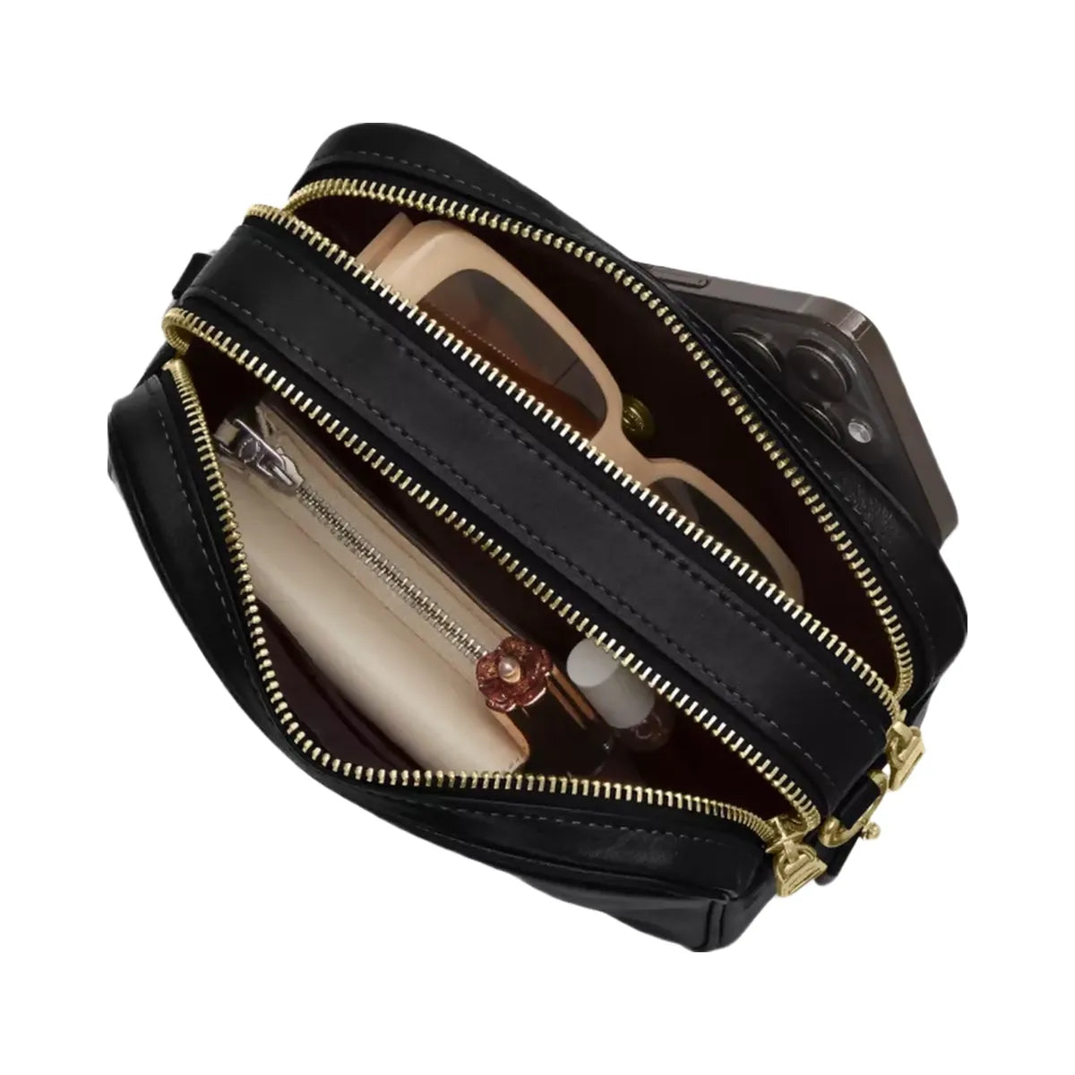 Coach Mini Carey Crossbody Bag in Gold Black