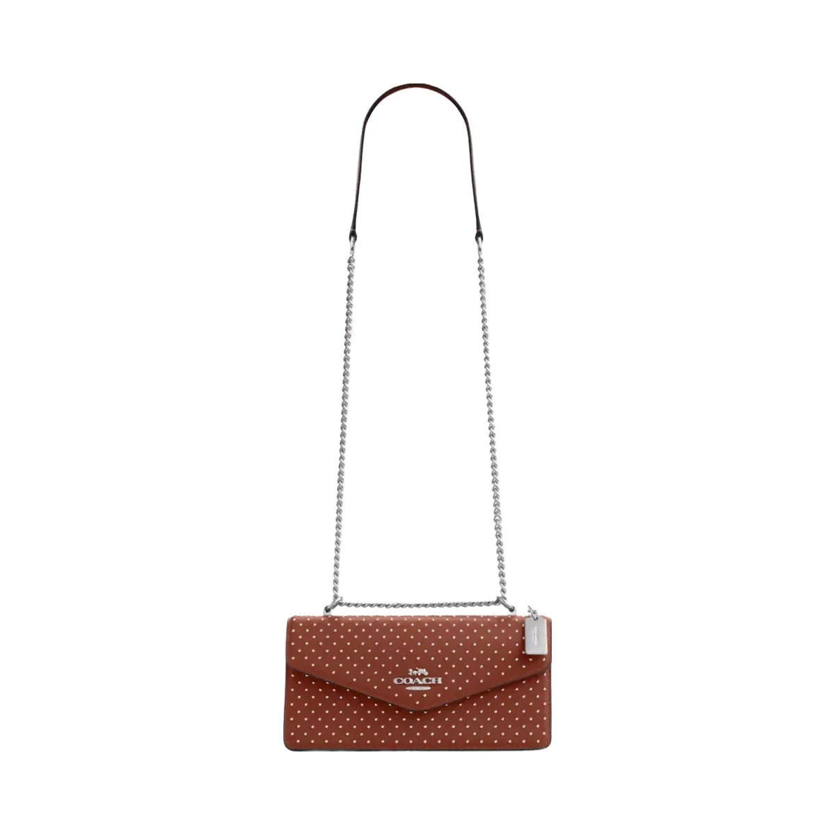 Coach Klare Envelope Crossbody Bag With Rivets in Silver Pecan