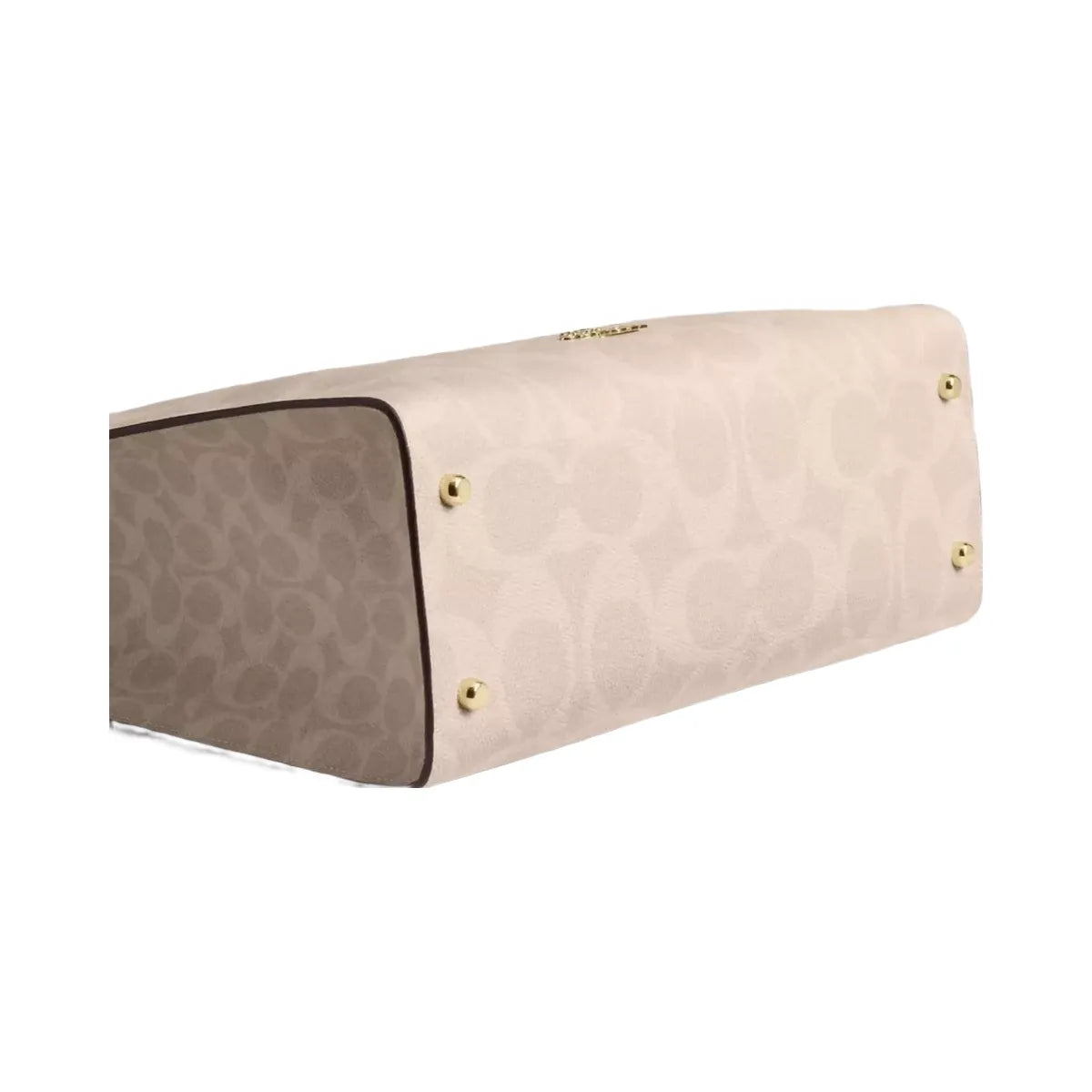Coach Maggie Tote Bag In Blocked Signature Canvas in Gold Sand Tan