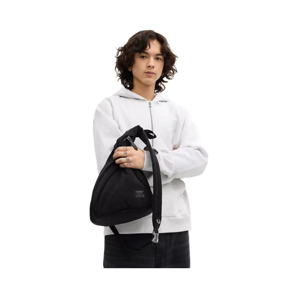 Coach Lachlan Sling In Signature Nylon in Black