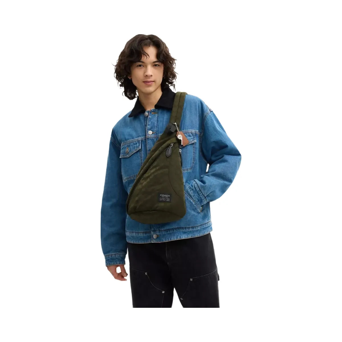 Coach Lachlan Sling In Signature Nylon in Dark Moss