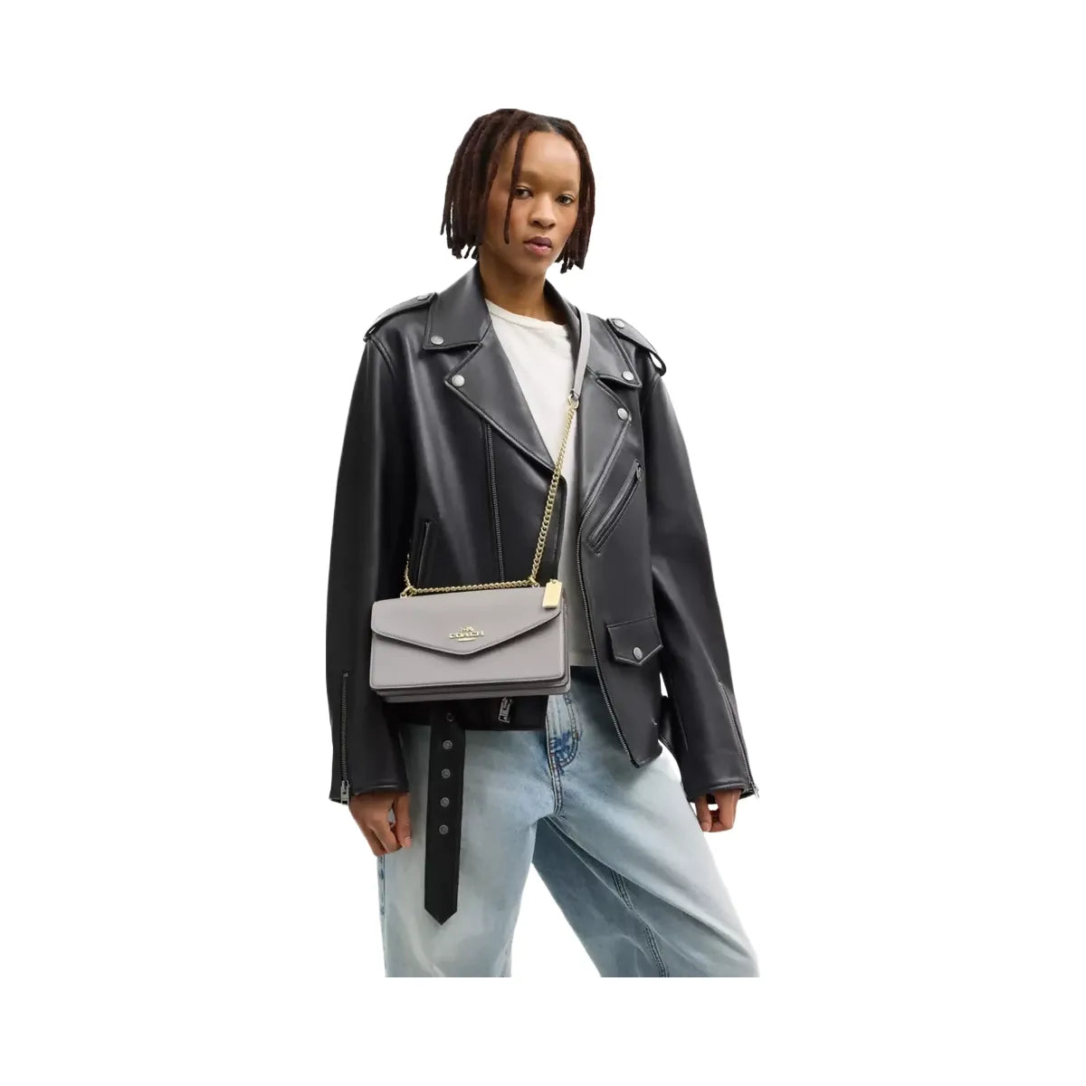 Coach Klare Envelope Crossbody Bag in Gold Dove Grey