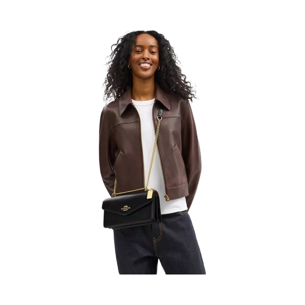 Coach Klare Envelope Crossbody Bag in Gold Black