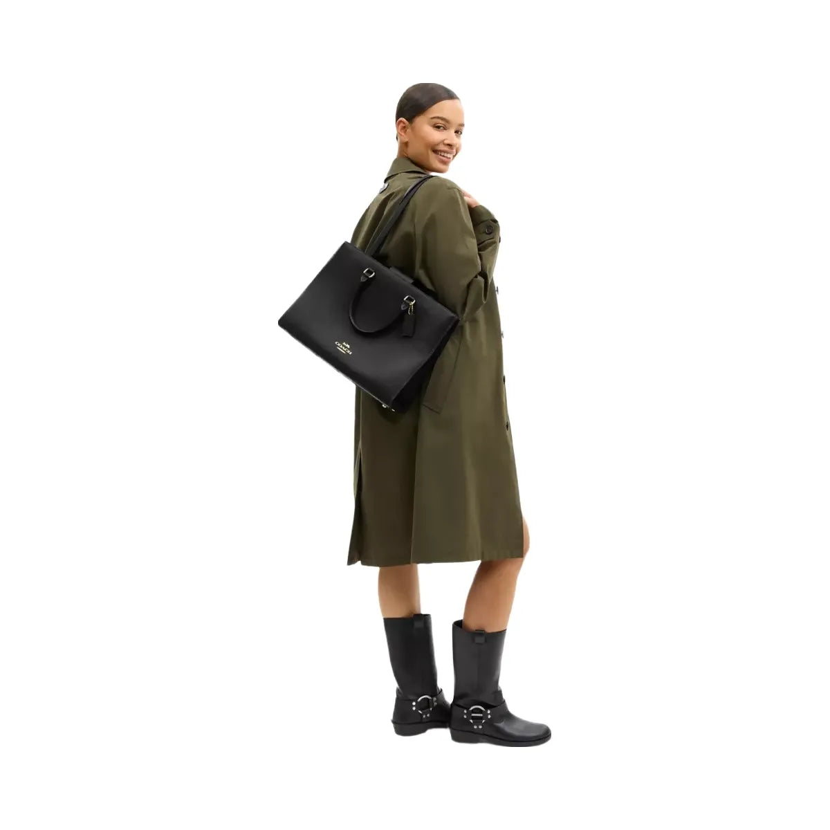 Coach Maggie Tote Bag in Gold Black