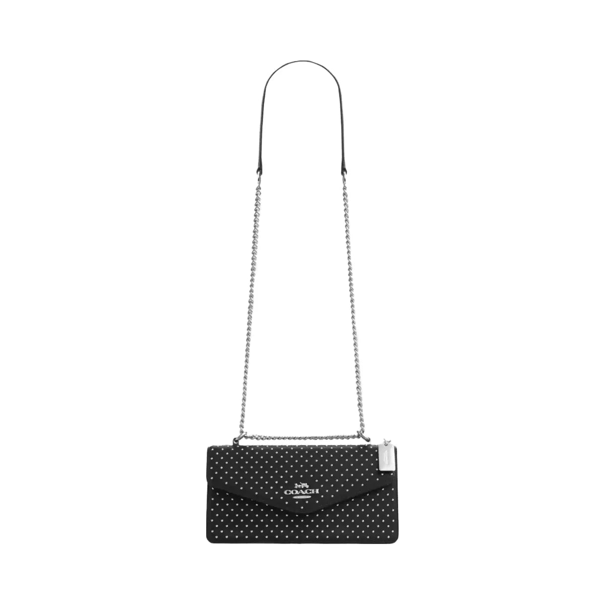 Coach Klare Envelope Crossbody Bag With Rivets in Silver Black