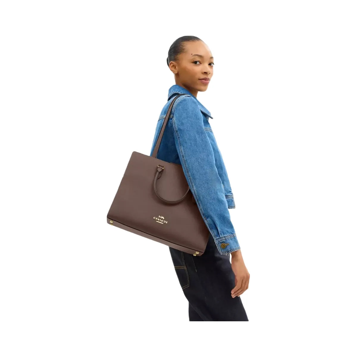 Coach Maggie Tote Bag in Gold Dark Stone